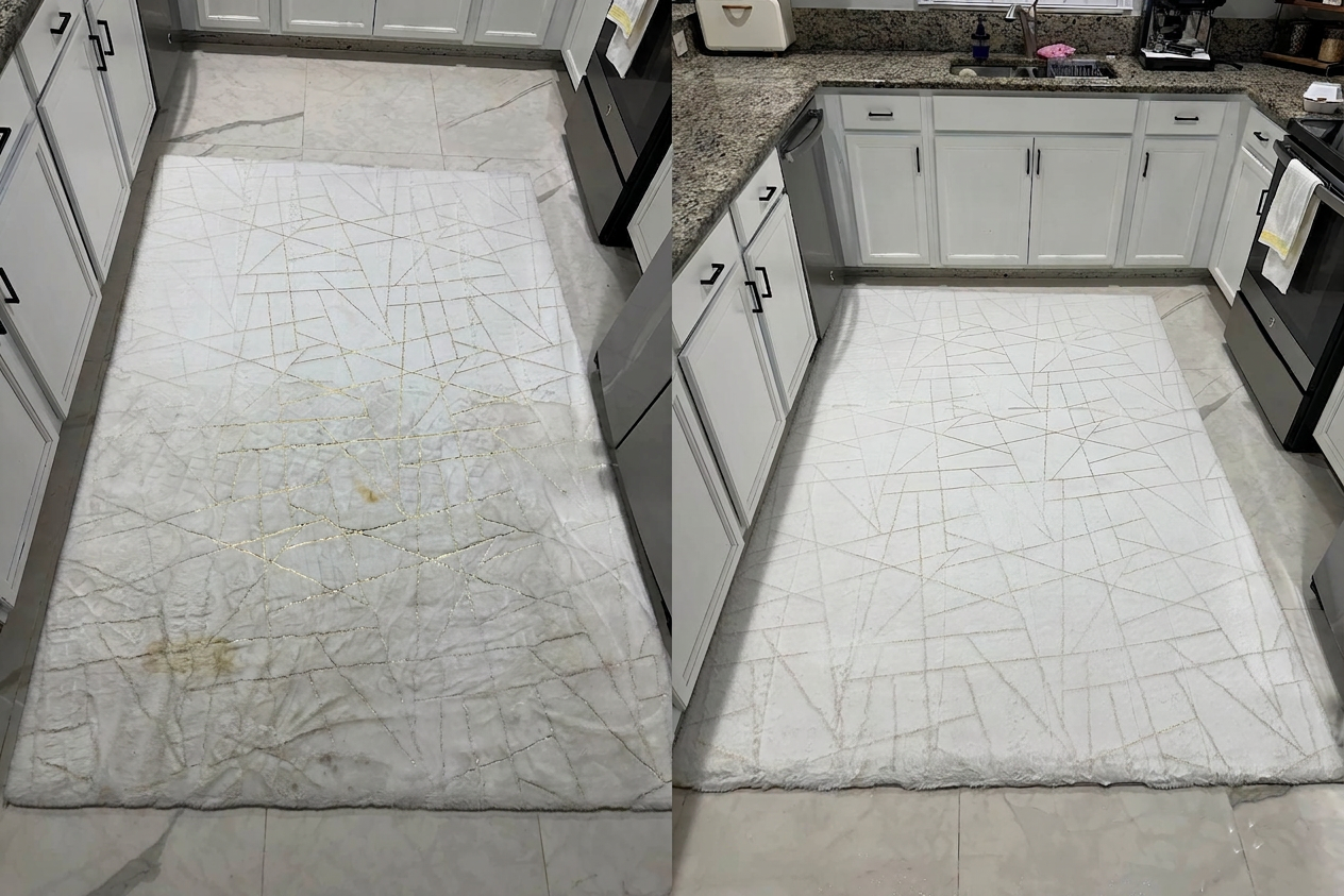 Carpet before and after cleaning