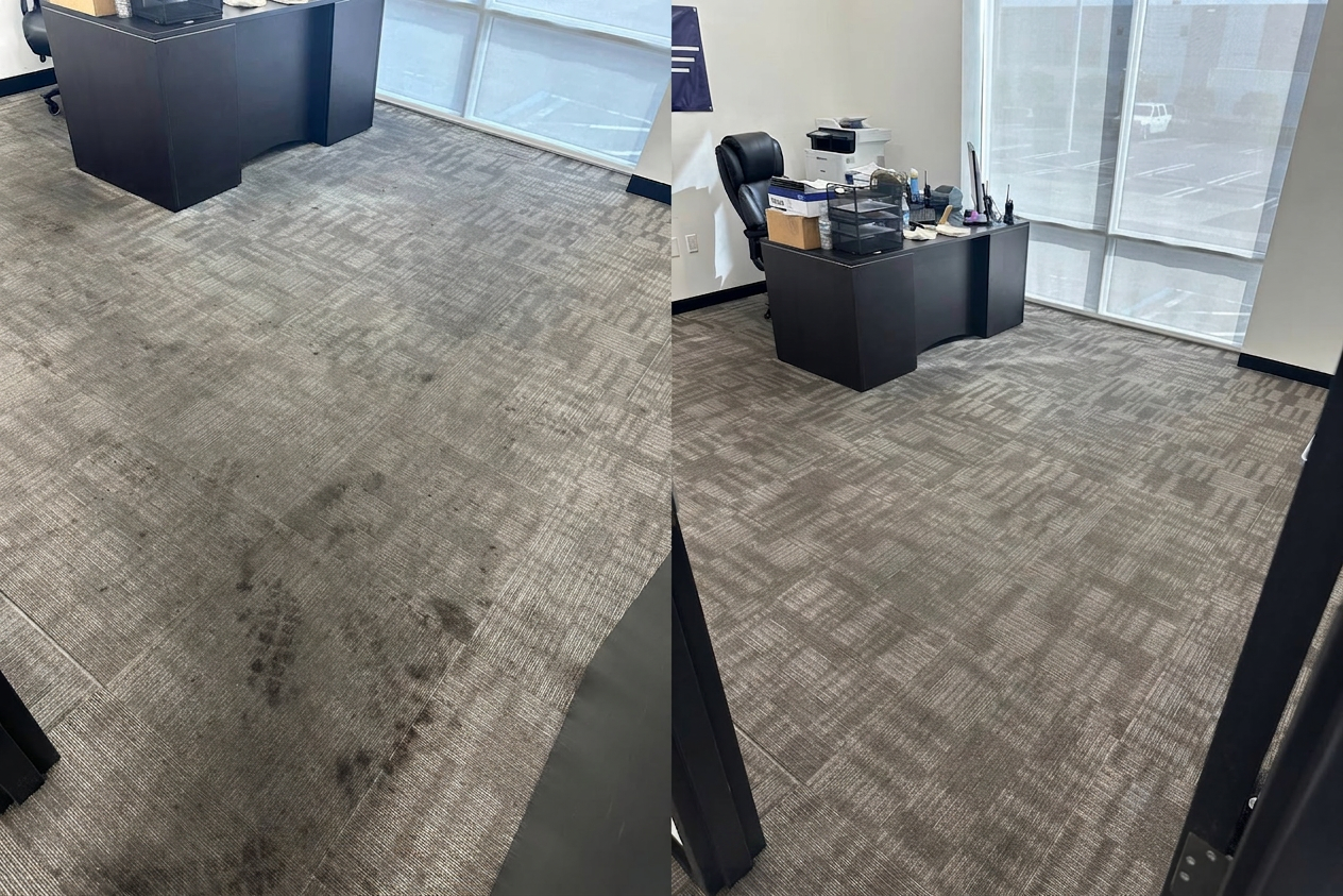 Sofa before and after cleaning